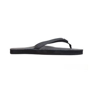 Rainbow Women's Sandal Narrow Strap Single Layers Black Classic Leather